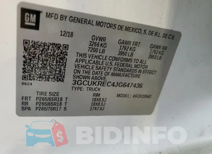 3GCUKREC4JG647436 Photo# 12