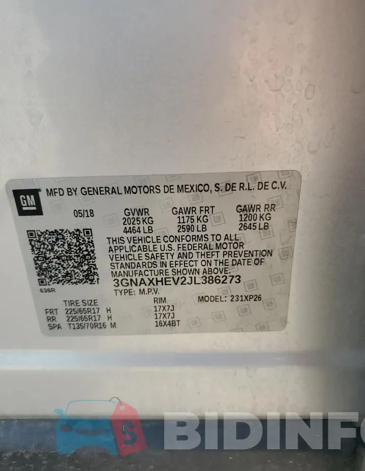 3GNAXHEV2JL386273 Photo# 13