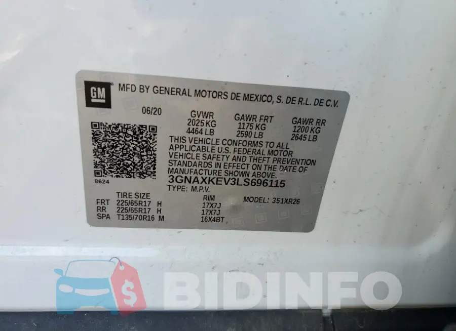 3GNAXKEV3LS696115 Photo# 13