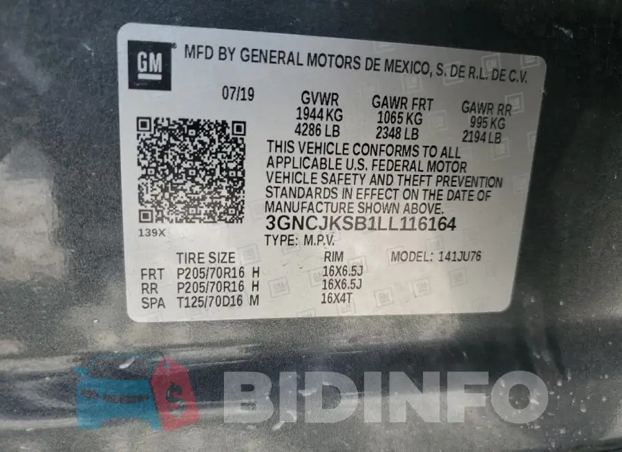 3GNCJKSB1LL116164 Photo# 12
