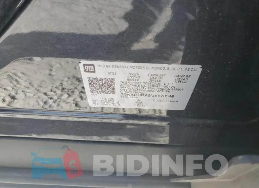3GNKBBRA5MS578546 Photo# 13