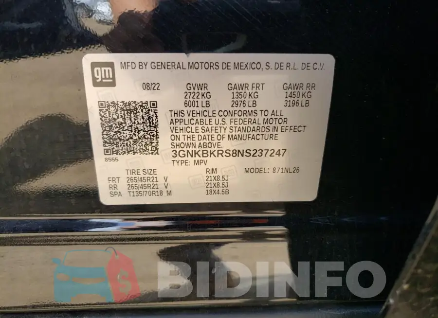 3GNKBKRS8NS237247 Photo# 12