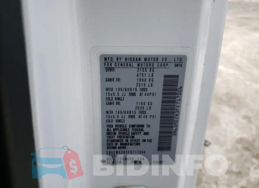 3N63M0ZN3FK717006 Photo# 13