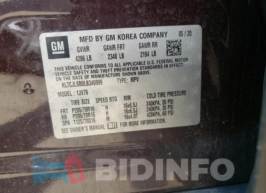 KL7CJLSB0LB346999 Photo# 12