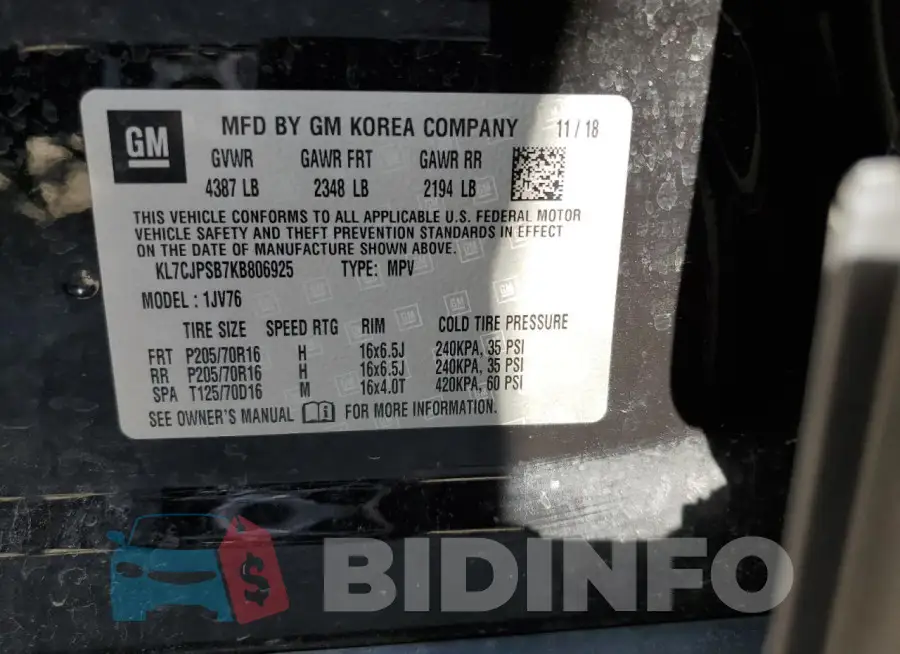 KL7CJPSB7KB806925 Photo# 12