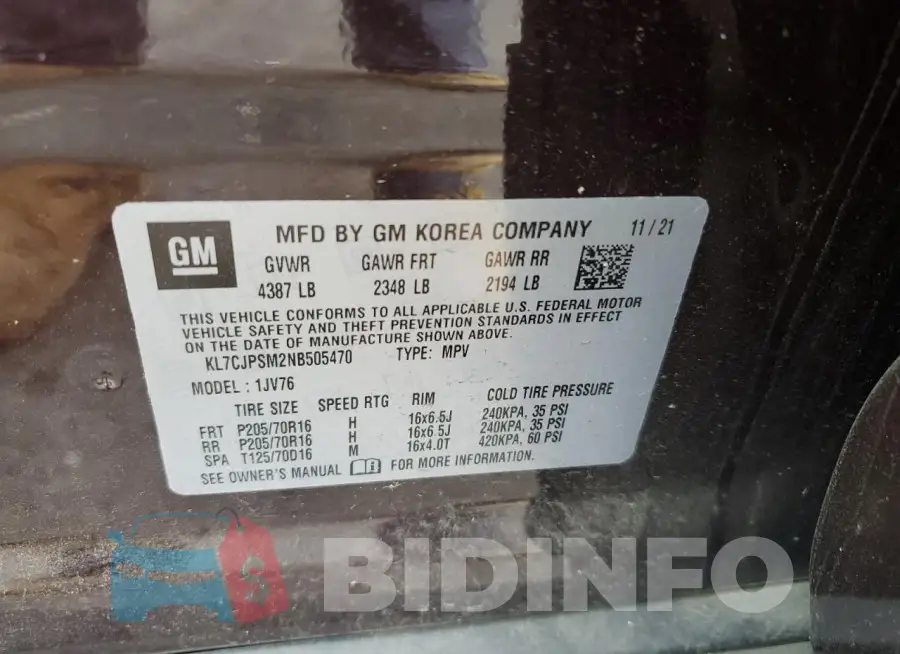 KL7CJPSM2NB505470 Photo# 13