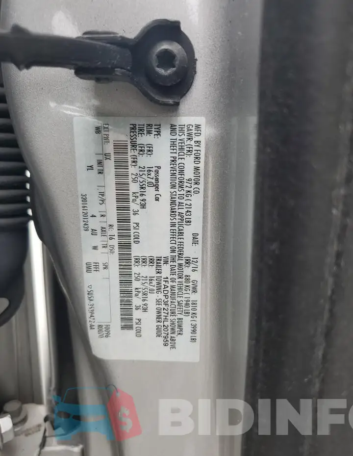 1FADP3F27HL207959 Photo# 12