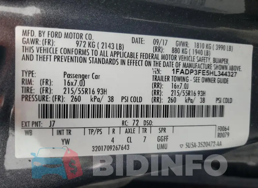 1FADP3FE5HL344327 Photo# 12