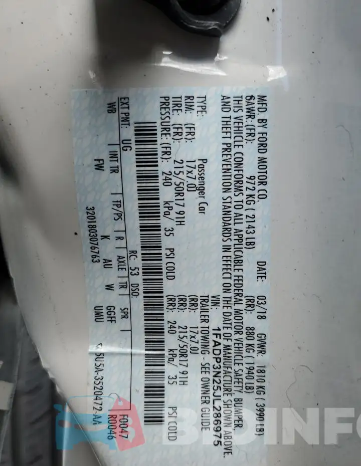 1FADP3N25JL286975 Photo# 12