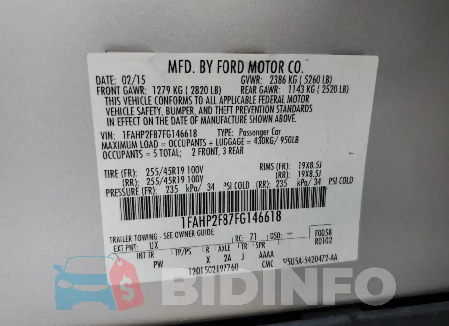 1FAHP2F87FG146618 Photo# 12