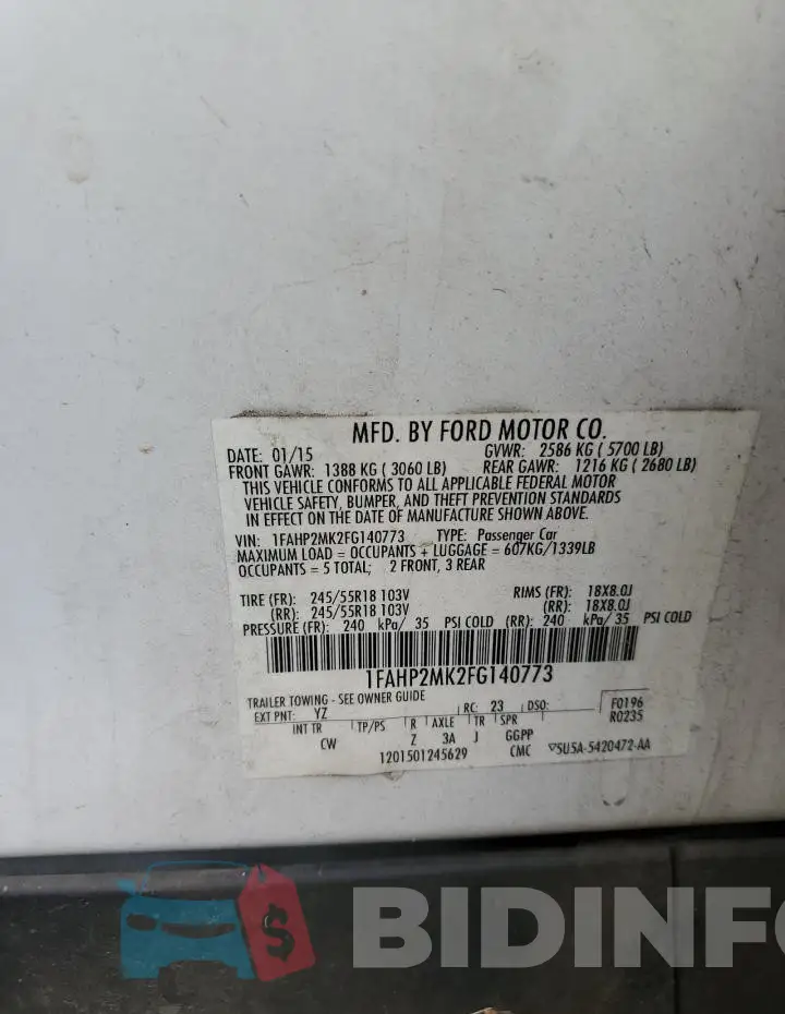 1FAHP2MK2FG140773 Photo# 12