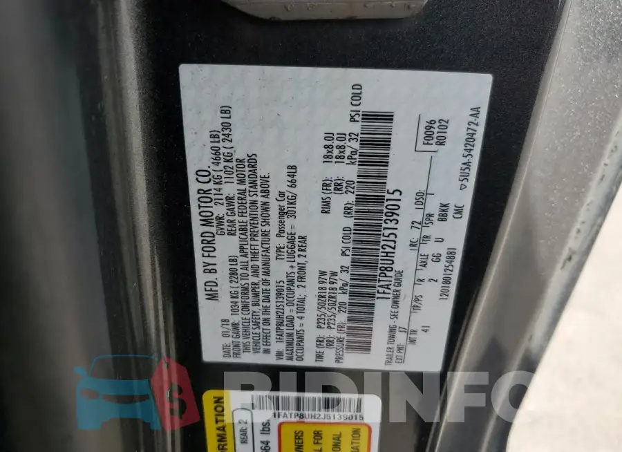 1FATP8UH2J5139015 Photo# 12