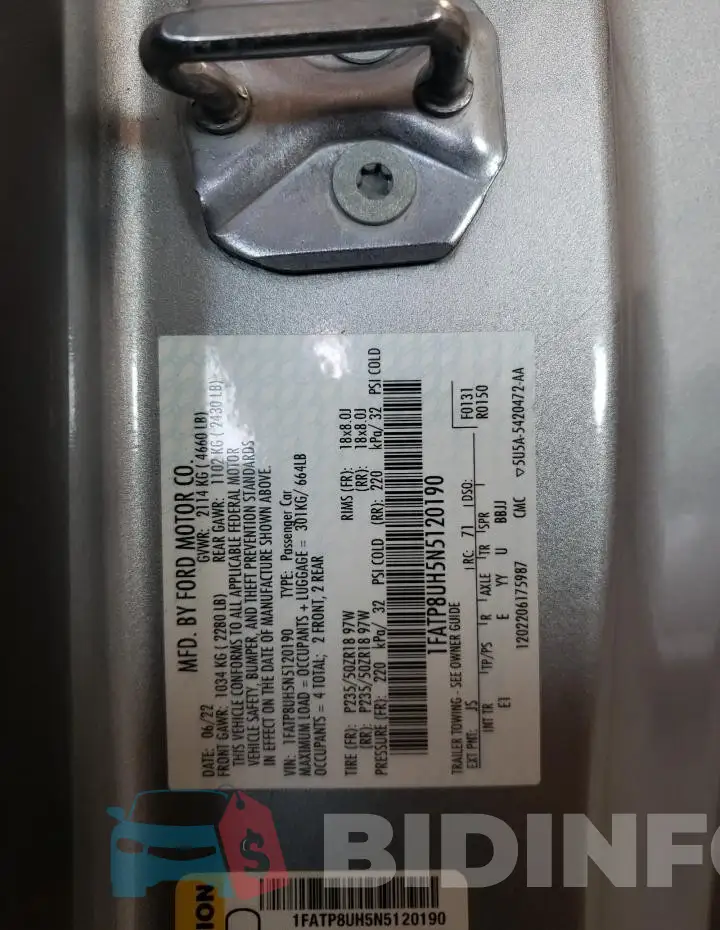 1FATP8UH5N5120190 Photo# 12