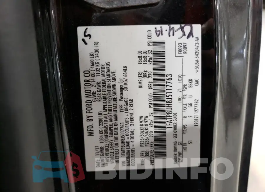 1FATP8UH8J5117763 Photo# 12