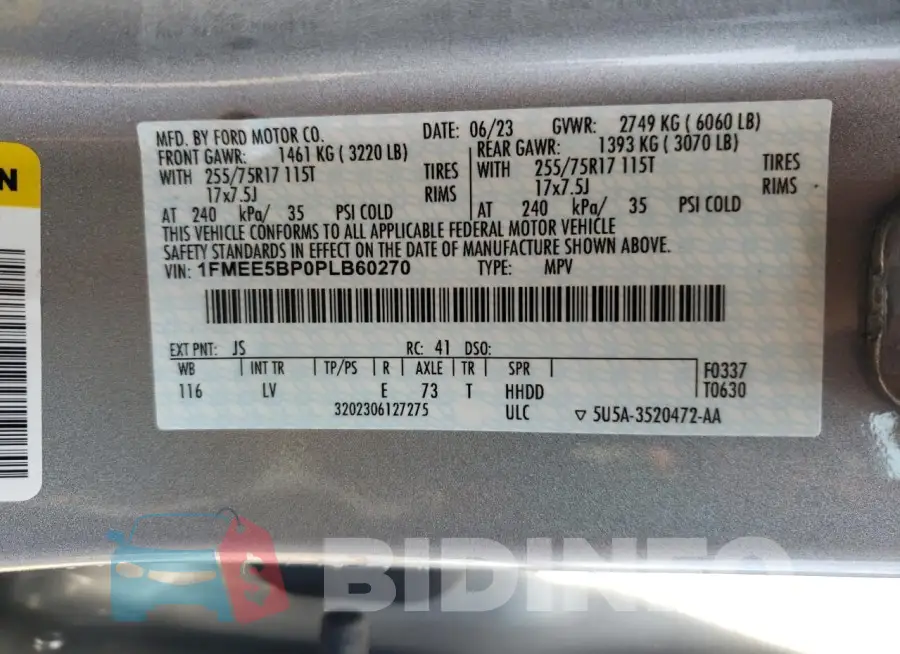 1FMEE5BP0PLB60270 Photo# 13