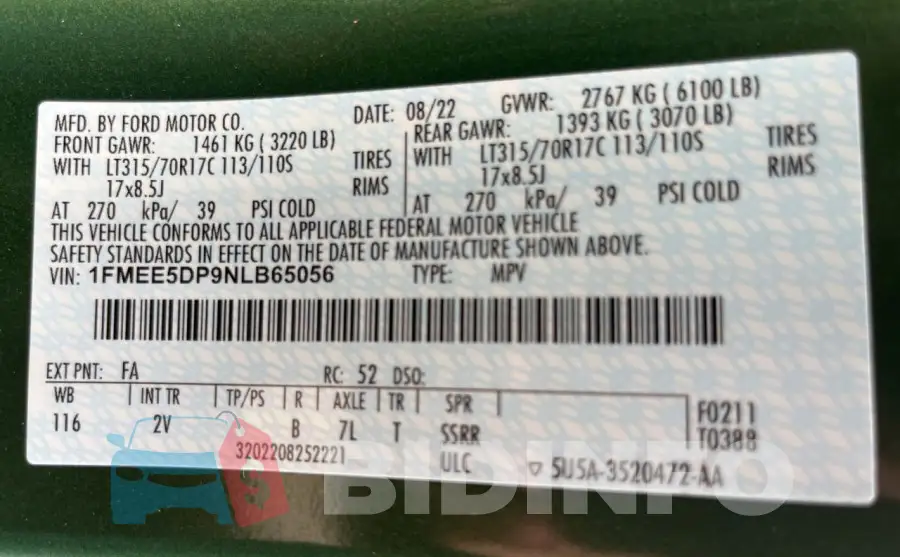 1FMEE5DP9NLB65056 Photo# 10
