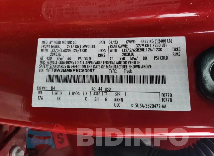 1FT8W3BM8PEC63997 Photo# 12