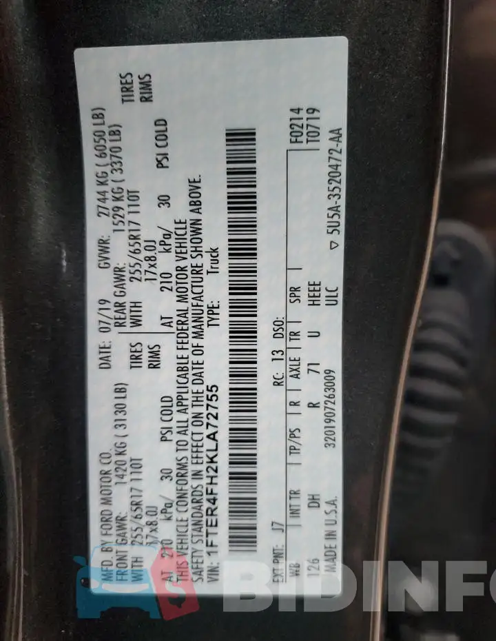 1FTER4FH2KLA72755 Photo# 13