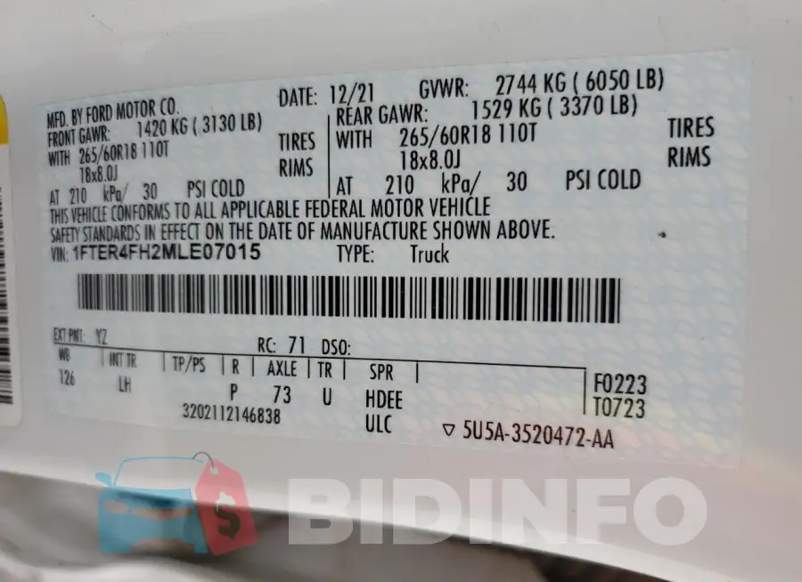 1FTER4FH2MLE07015 Photo# 12