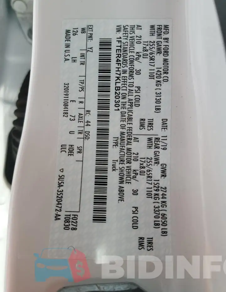 1FTER4FH7KLB20301 Photo# 12