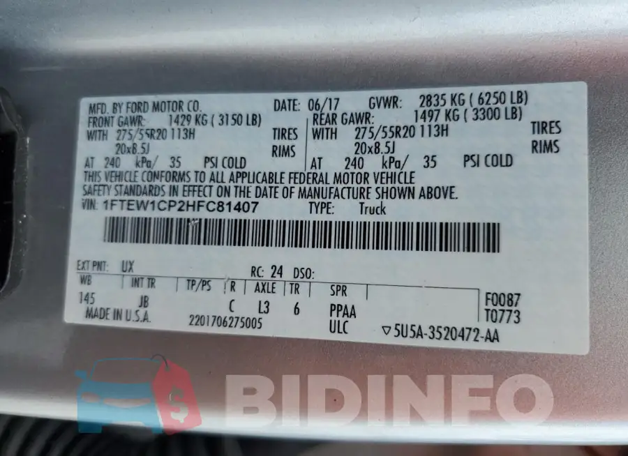 1FTEW1CP2HFC81407 Photo# 12
