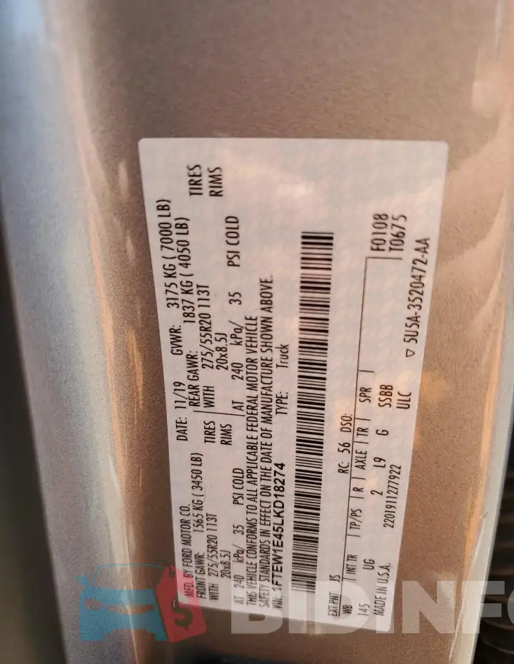 1FTEW1E45LKD18274 Photo# 12