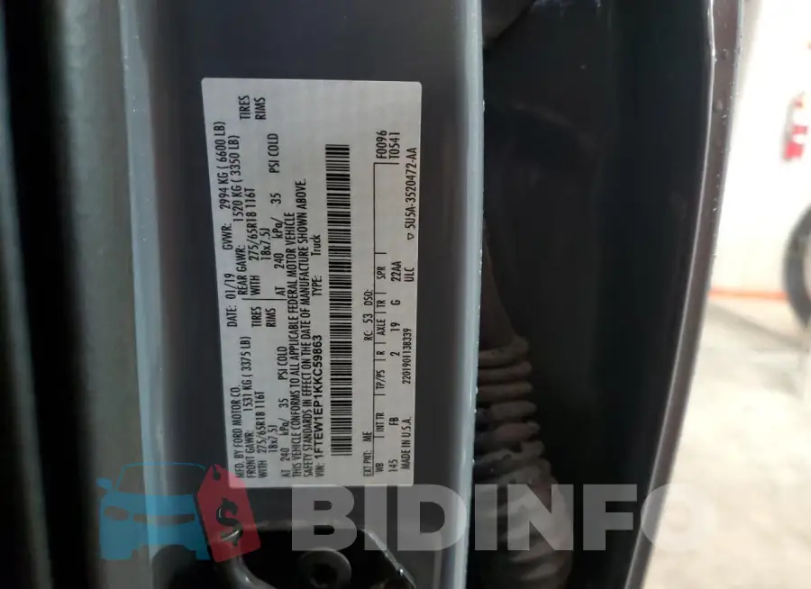 1FTEW1EP1KKC59863 Photo# 12