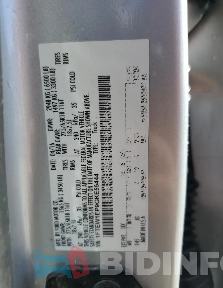 1FTEW1EP9GKE55444 Photo# 12