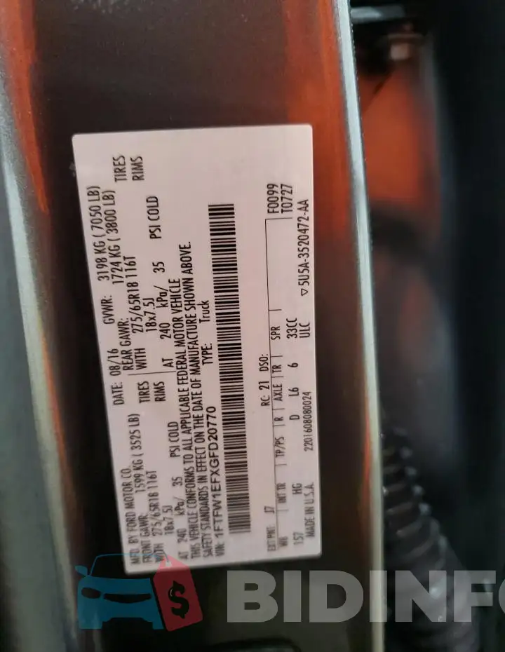 1FTFW1EFXGFD20770 Photo# 12
