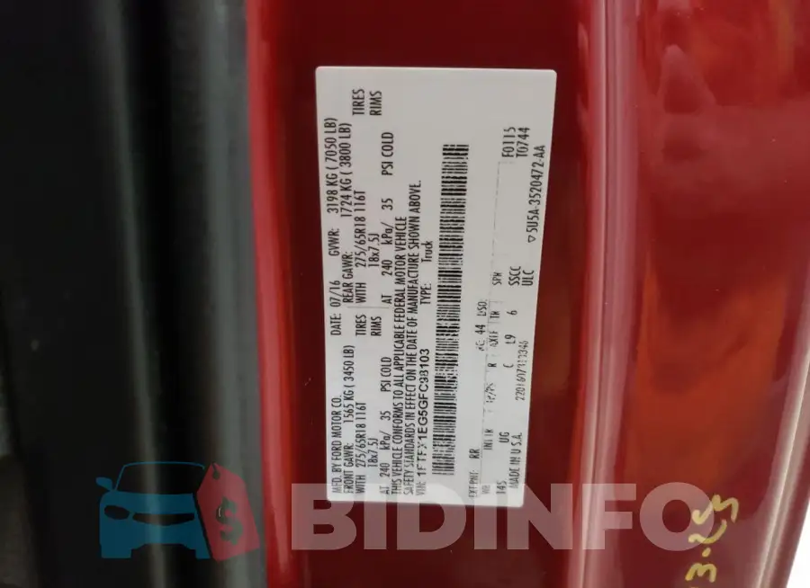 1FTFX1EG5GFC98103 Photo# 12