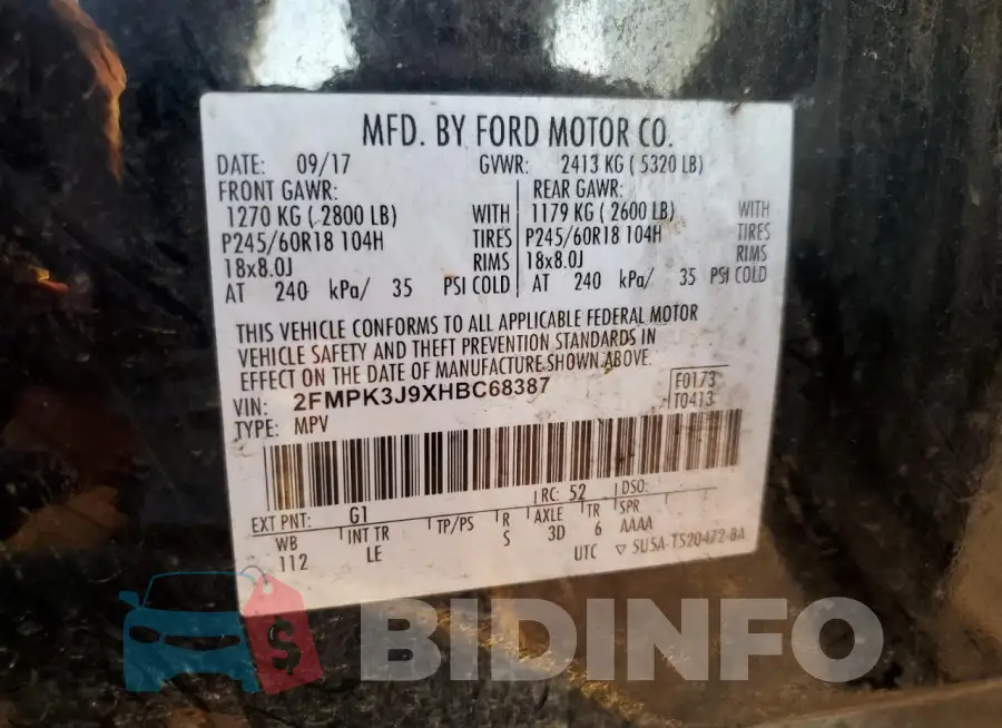 2FMPK3J9XHBC68387 Photo# 13