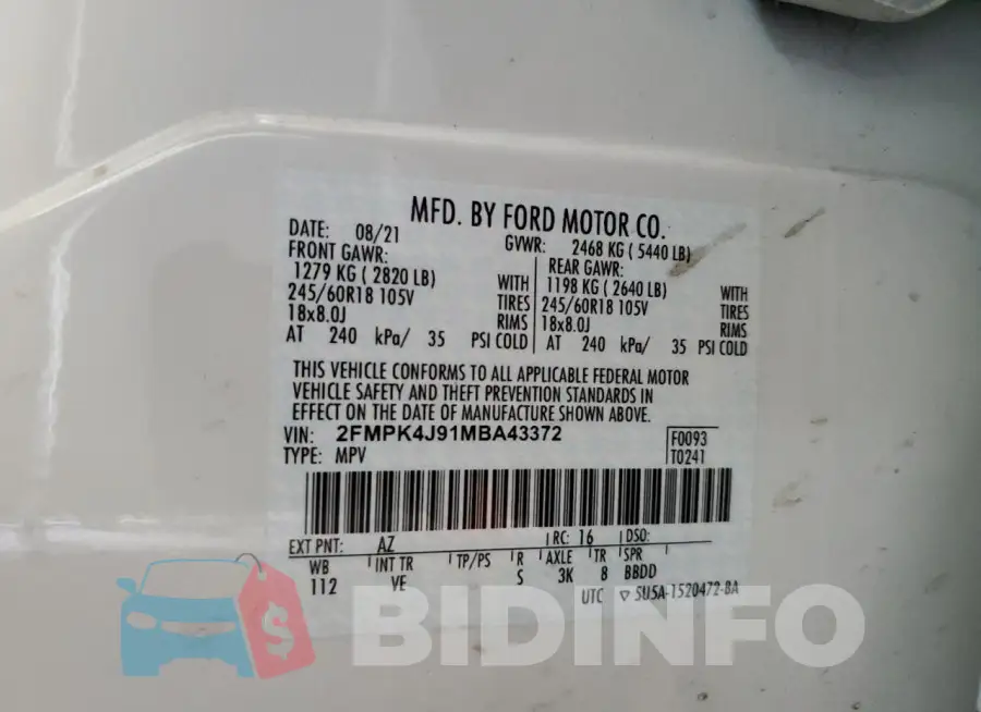 2FMPK4J91MBA43372 Photo# 14