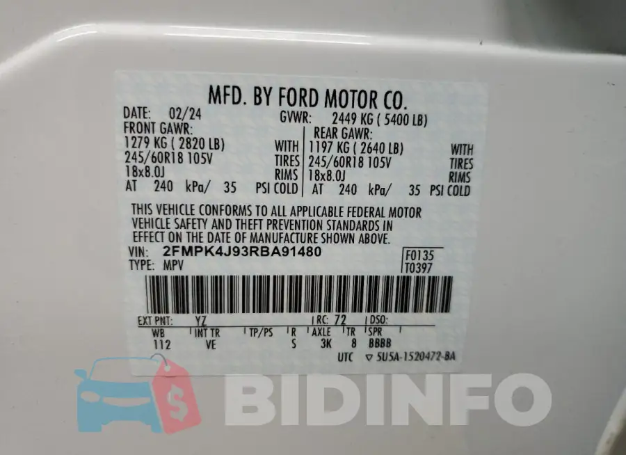 2FMPK4J93RBA91480 Photo# 12