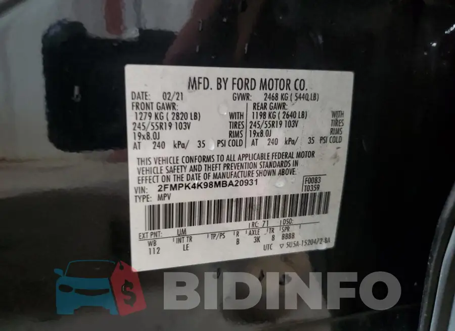 2FMPK4K98MBA20931 Photo# 13