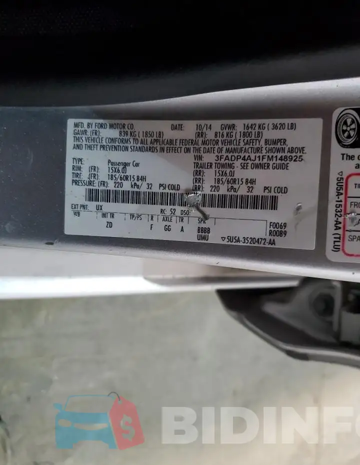3FADP4AJ1FM148925 Photo# 12