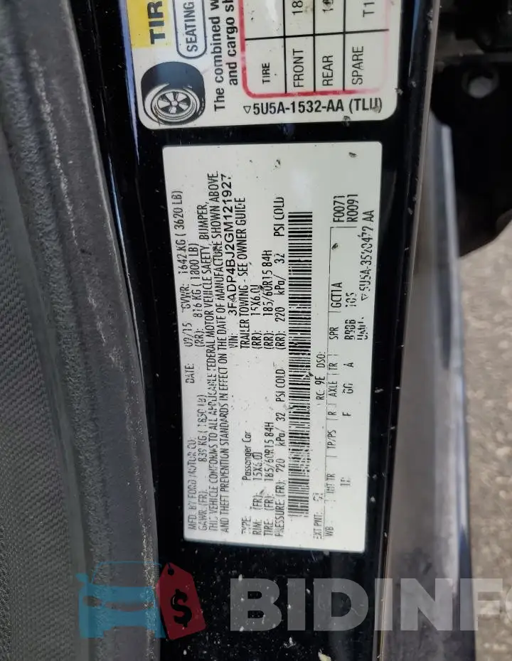 3FADP4BJ2GM121927 Photo# 12