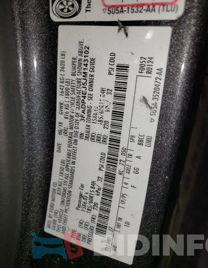 3FADP4EJ5JM143102 Photo# 12