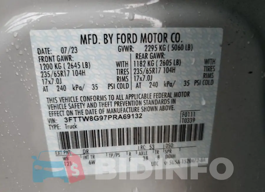 3FTTW8G97PRA69132 Photo# 13
