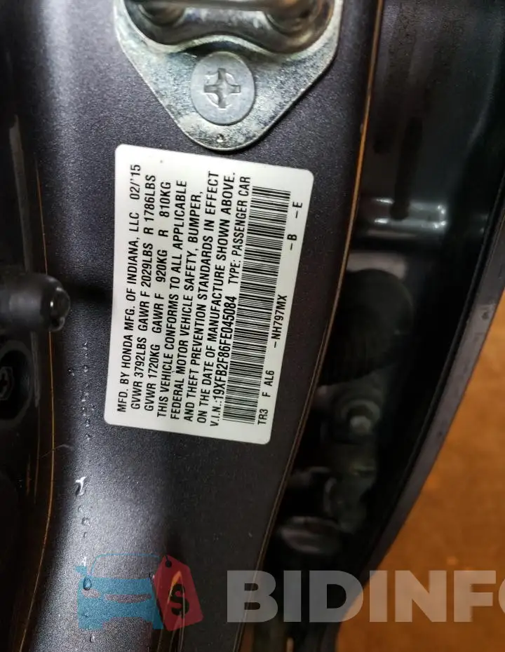 19XFB2F86FE045084 Photo# 12