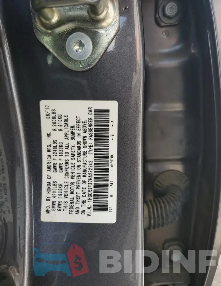 1HGCR2F37HA282242 Photo# 13