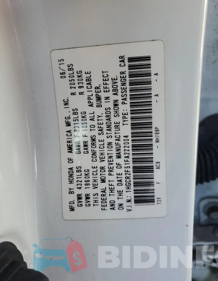 1HGCR2F51FA222004 Photo# 12