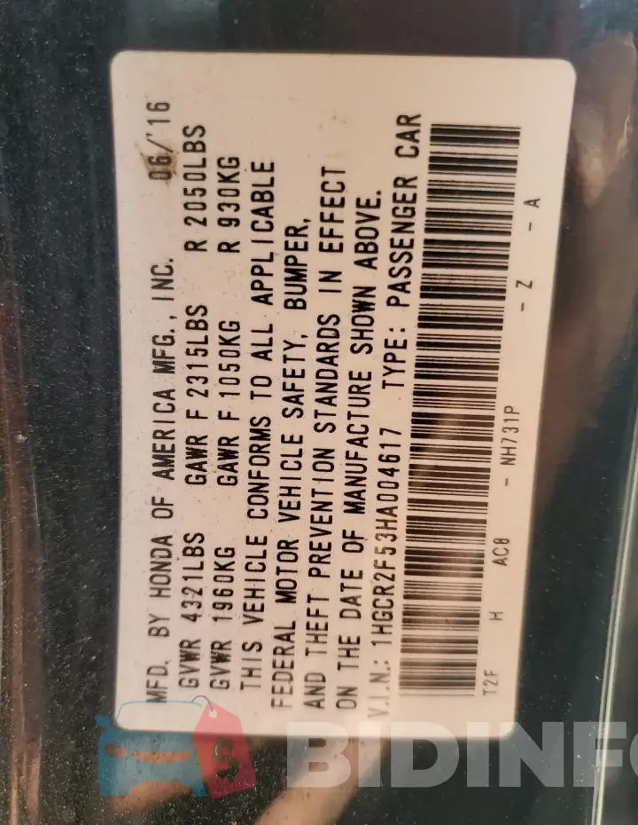 1HGCR2F53HA004617 Photo# 12