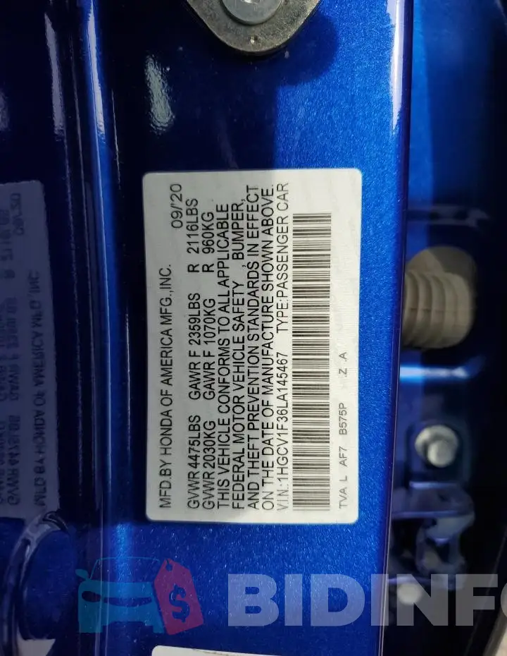 1HGCV1F36LA145467 Photo# 13