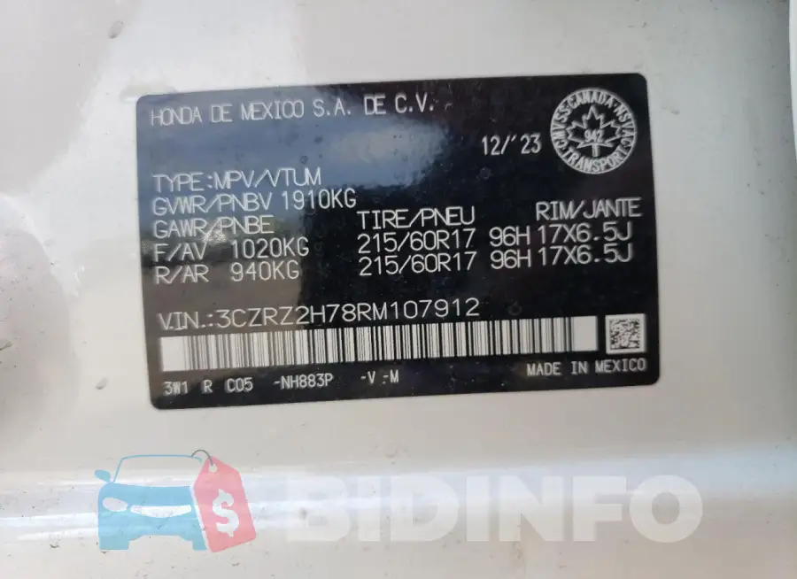 3CZRZ2H78RM107912 Photo# 13