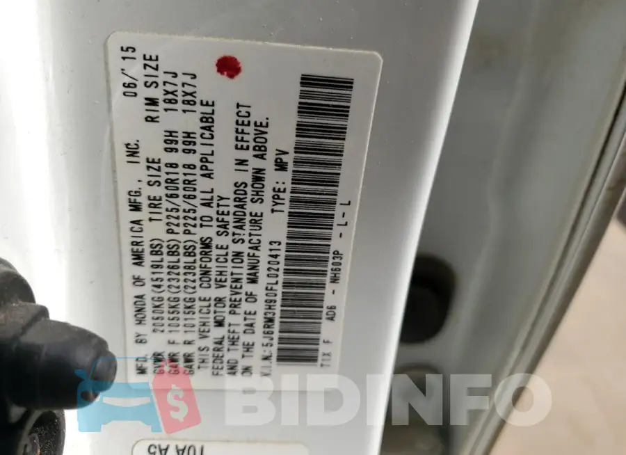 5J6RM3H90FL020413 Photo# 14