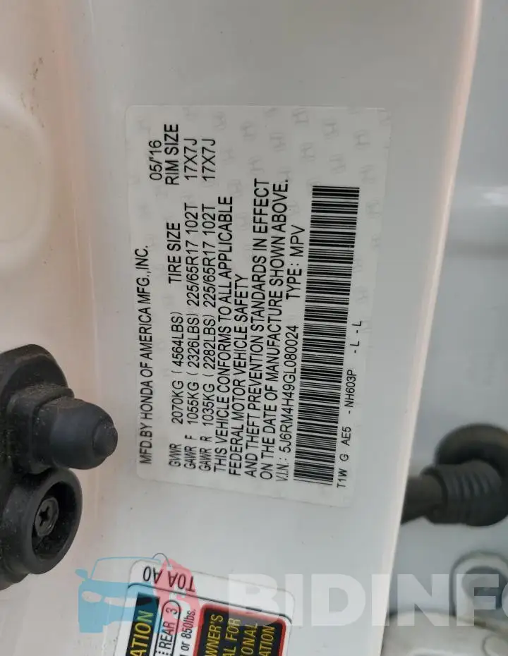 5J6RM4H49GL080024 Photo# 12