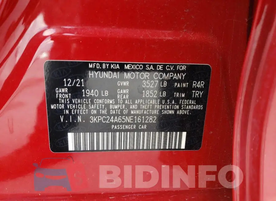 3KPC24A65NE161282 Photo# 13