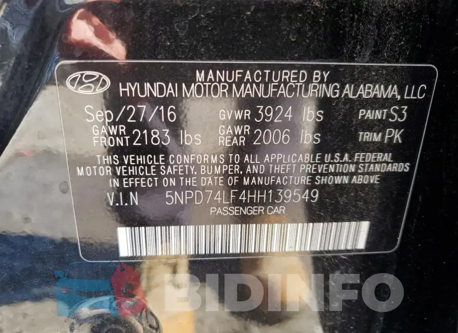 5NPD74LF4HH139549 Photo# 12