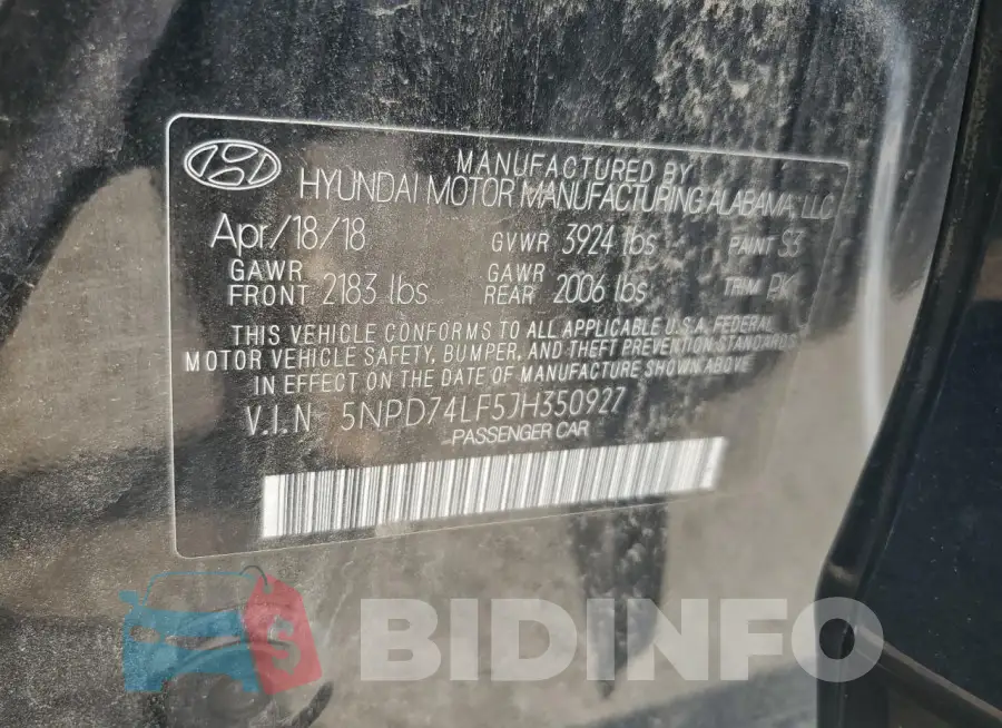 5NPD74LF5JH350927 Photo# 12