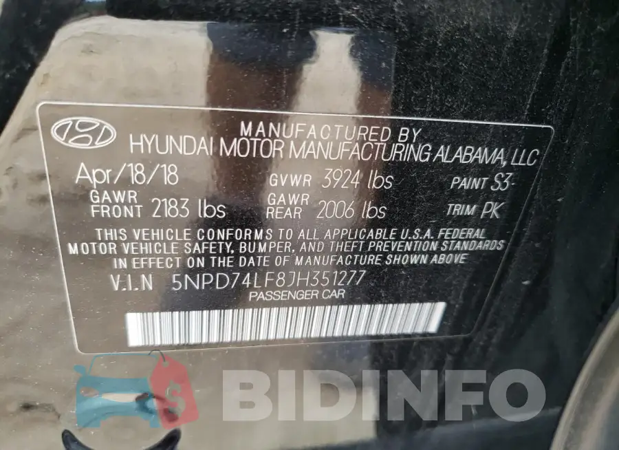 5NPD74LF8JH351277 Photo# 12